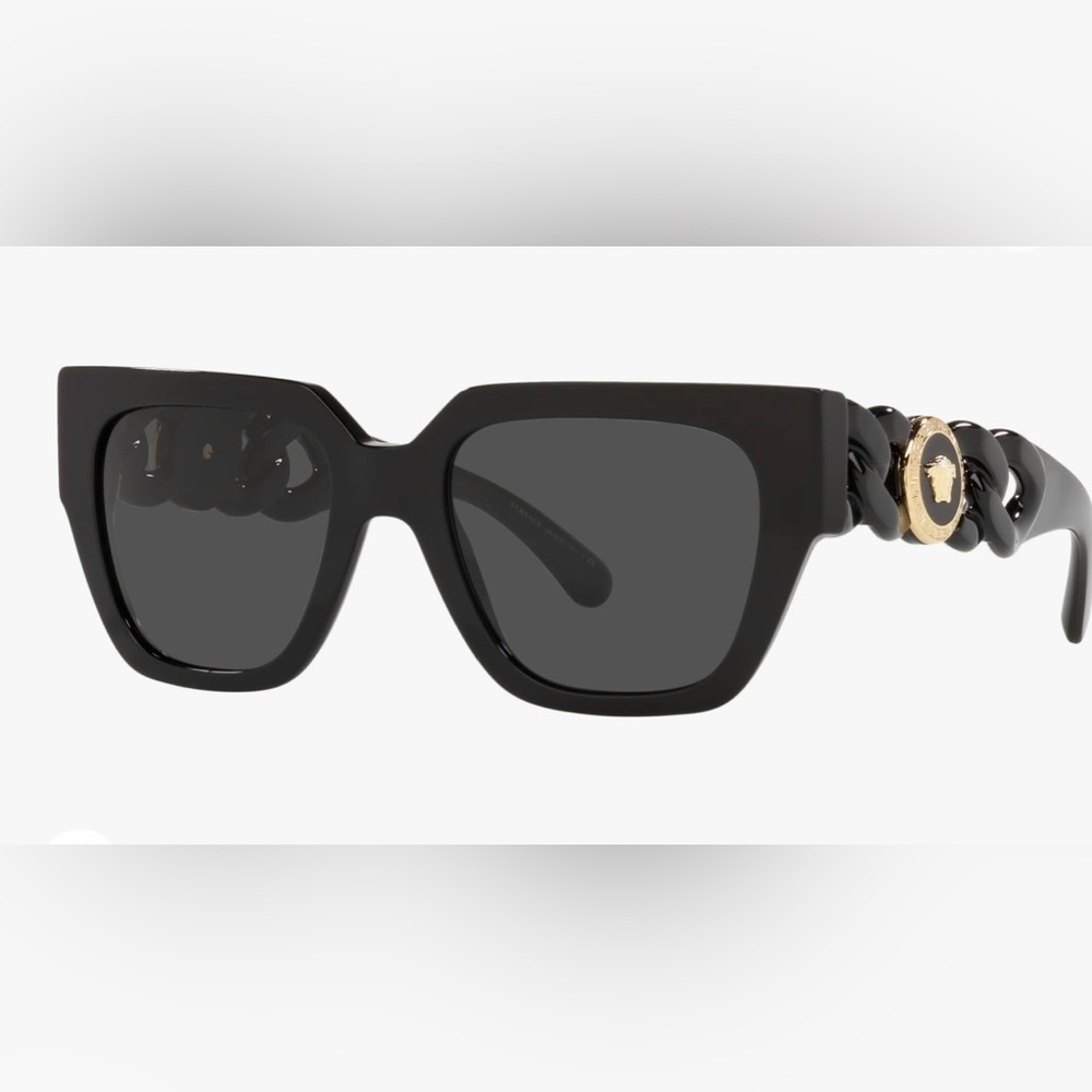 Versace Woman Sunglasses Black Frame, Dark Grey Lenses, 53MM